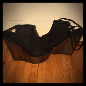 Wild diva lace up wedges